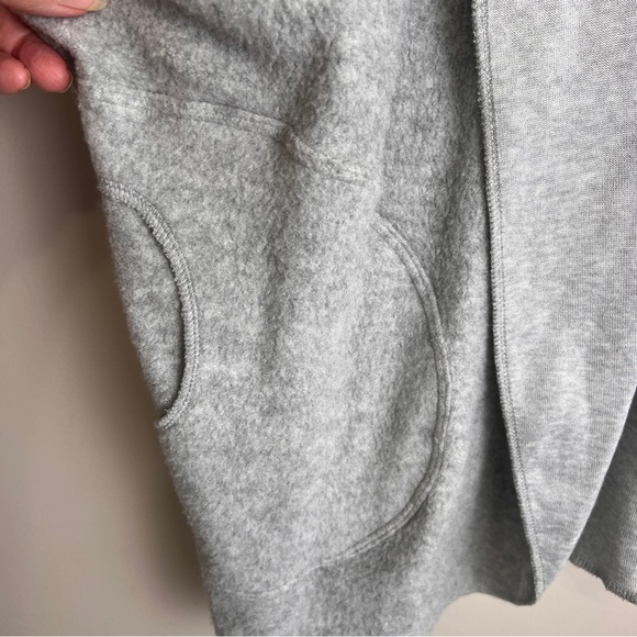 Silence + Noise Hooded Gray Open Front Waterfall Cardigan Sweater Sz Small - Picture 4 of 6